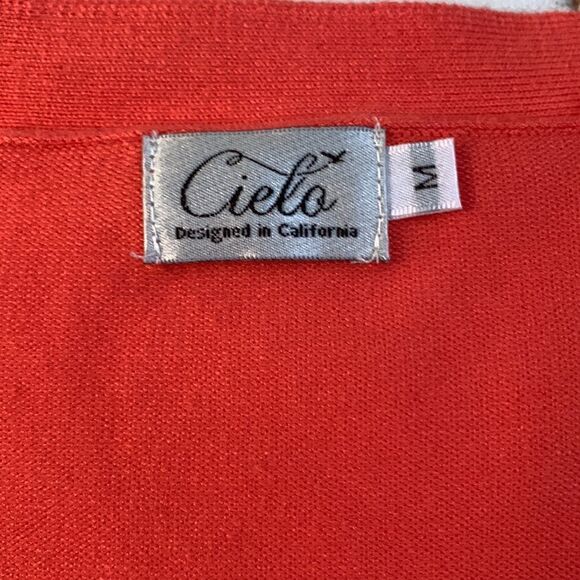 Cielo Long Length Lightweight Cardigan Buttons Closure Cardigan Sweater Size M - Picture 8 of 9